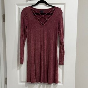 American Eagle Outfitters Maroon V-Neck Top